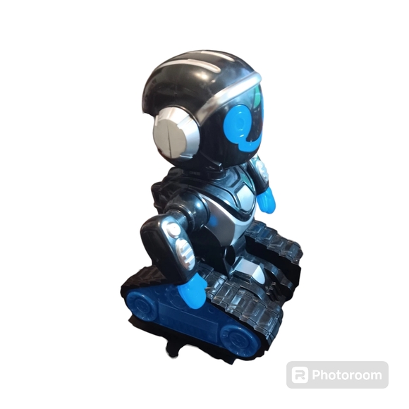 ROBO Black/Blue/Silver Interactive Action Robot Lights Up - Picture 3 of 5